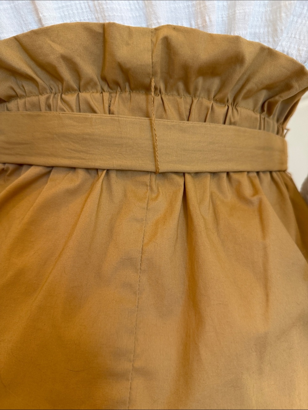 Who What Wear Camel Paperbag Midi Skirt with Self-Tie Belt - Picture 4 of 8